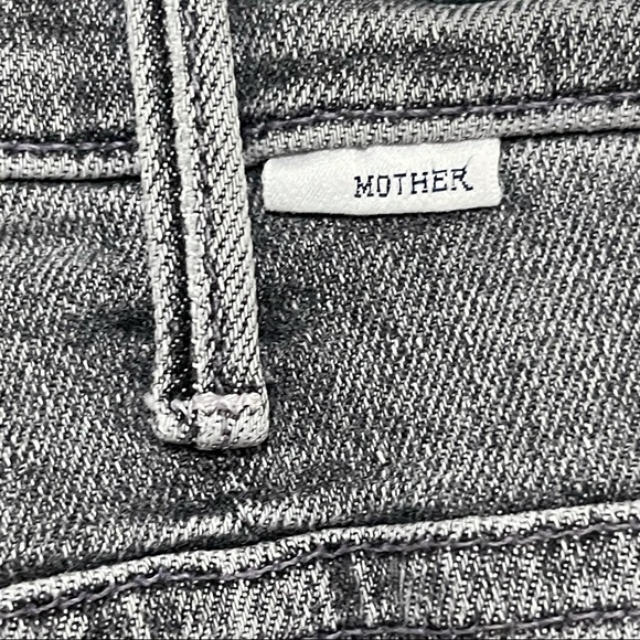 Mother Hustler Cropped Straight Leg Chewed Hem Jeans - Picture 6 of 10